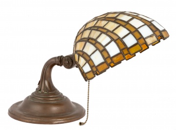 Duffner and Kimberly Leaded Glass and Bronze Desk Lamp